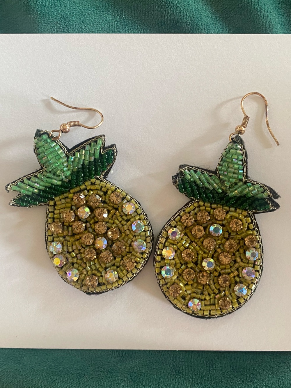 Beaded Pineapple Drop Earrings with Vintage Flare.